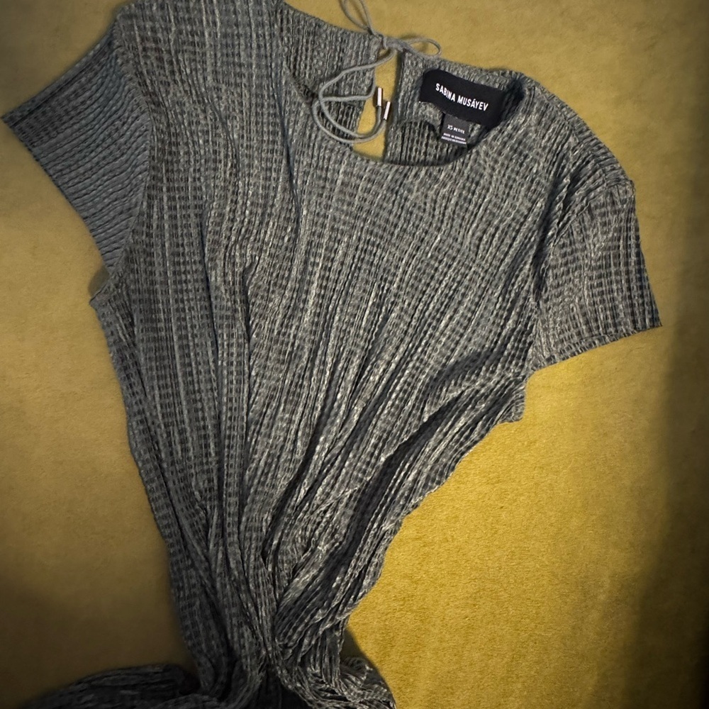 Anthropologie Sabina Musayev Renaissance Crepe Satin Midi Dress Sz XSP EUC 91 - Picture 7 of 12